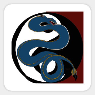 Yin Yang Dragon Sticker